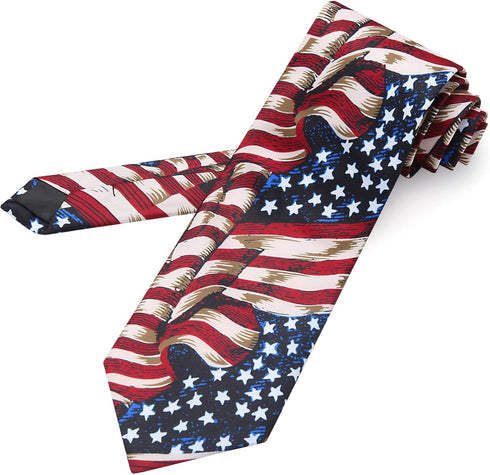 Men's American Flag Ties 3.27" (8.3CM) USA Flag Necktie For Men...