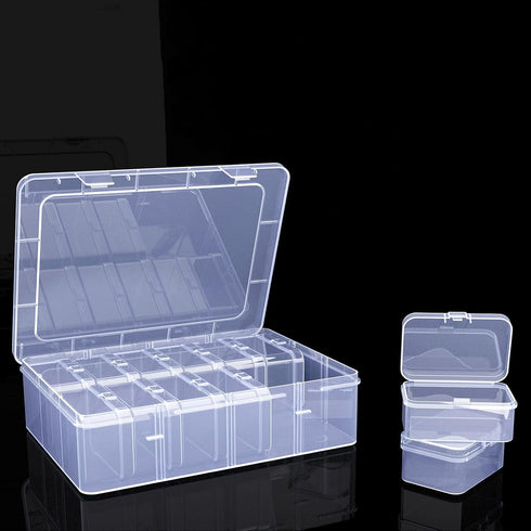 YUGOOD Clear Large Plastic Bead Organizer, 13 Pieces Bead Organizers and Storage Containers Mini Cases Transparent Boxes with Hinged Lid for Craft...