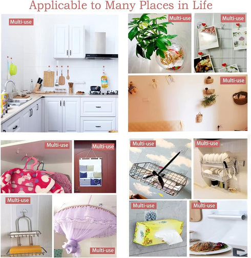 Flower Wall Hooks Heavy Duty Self Adhesive Hooks Transparent Waterproof Sticky Hooks for Bathroom Kitchen Home Improvement Utility Hooks Coat Hook...