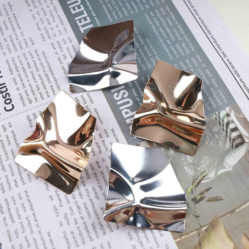 Exaggerated Square Earrings Silver Large Statement Dangle Earrings Punk Metal Square Stud Earrings Irregular Geometric Earrings Jewelry for Women ...