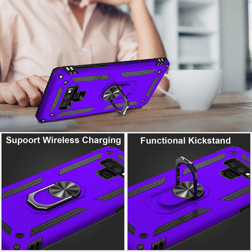 IKAZZ for Galaxy Note 9 Case,Military Grade Shockproof Heavy Duty Protective Phone Case Pass 16ft Drop Test with Magnetic Kickstand for Samsung Ga...