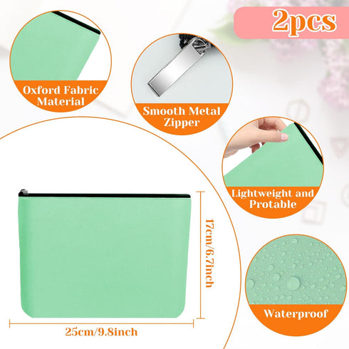 2pcs Makeup Bag With Zipper Large Capacity Travel Cosmetic Bag Multi Purpose Oxford Fabric Zipper Bags DIY Craft Bag Makeup Pouch for Cosmetics St...