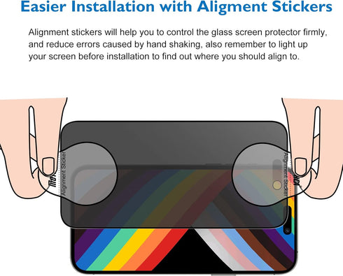 Mothca Matte Privacy Screen Protector for iPhone 14 Pro Max 6.7-inch with Alignment Sticker, Anti-Spy Anti-Glare Full Coverage Tempered Glass Anti...