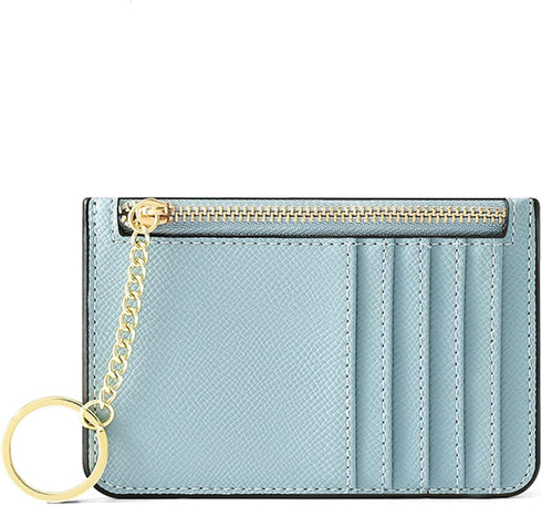 Earnda Card Holder Keychain Slim Front Pocket Wallet for Women Card Case for Purse Blue...