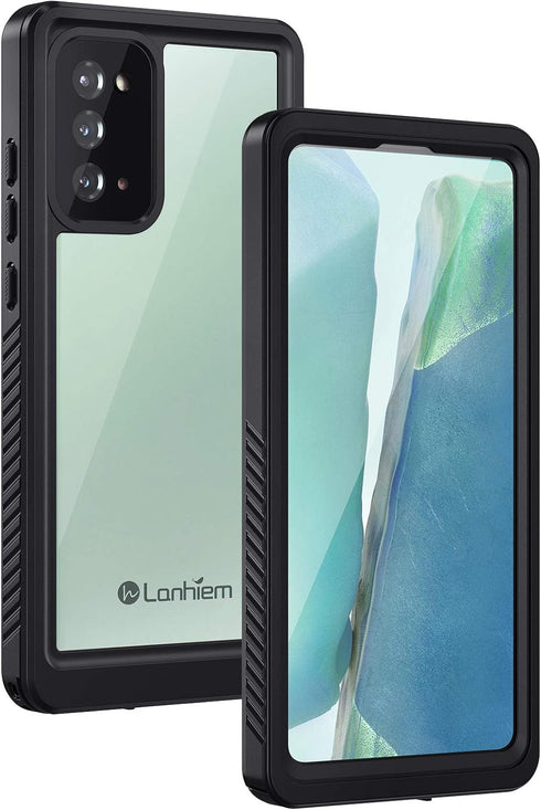 Lanhiem Galaxy Note 20 Case, Built-in Screen Protector with Fingerprint Film Waterproof Dustproof Case, Full Body Heavy Duty Protective Cover for ...