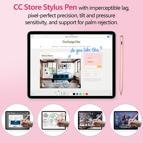 iPad Pencil, Apple Pencil Stylus Compatible with iPad 10/9/8/7/6th Gen,iPad Air 5/4/3th Gen,iPad Pro(11/12.9),iPad Mini 6/5th Gen, Palm Rejection ...
