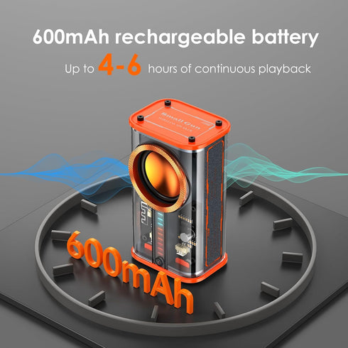 Transparent Wireless Bluetooth Speaker Portable Mini Speaker with LED Colorful Lights Stereo Sound TWS Small Speakers for Office, Party Camping, S...