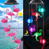 Flamingo Solar Wind Chimes for Outside, Waterproof LED Solar Powered Memorial with Lights, Housewarming Gifts for Garden Outdoor Patio Yard Lawn D...