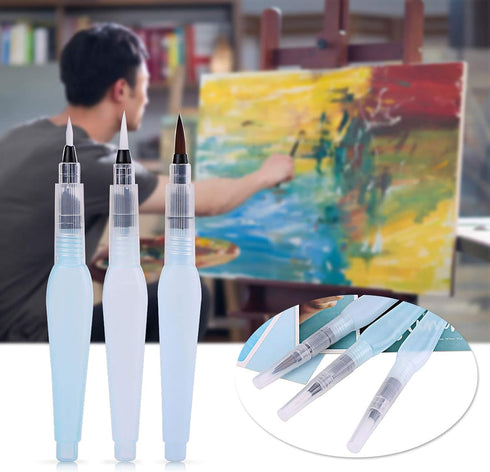 Refillable Water Brush Pen, 3Pcs/6Pcs Pilot Ink and Paint Art Pens Plus Fill Tool Watercolor Painting Calligraphy Art Crafts Set (3 Pcs Water Brus...