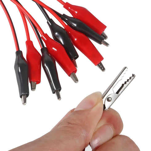10 Groups 1M Alligator Clips Electrical, Insulated Test Leads with Alligator Clips, Stamping Double-Ended Jumper Wires for Electrical Testing...