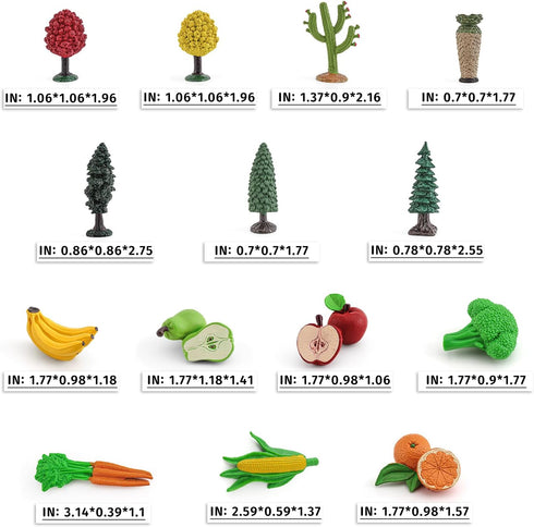 Toy Trees Toys Plastic Play Trees Vegetables and Fruits Toys for Toddlers School Projects Toys for Kids Learning Toys Realistic Food Figurines...
