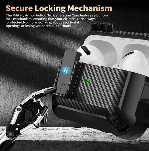 Olytop for Airpods 3rd Generation Case with Lock & Cleaner Tool, Armor Rugged Shell AirPod Gen 3 Protective Cover for Apple iPod 3rd Generation 20...