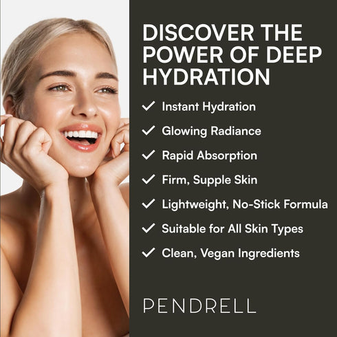 AQUAGLOW Hydrate Serum - Deep Hydration Face Care for All Skin Types - Enriched With Hyaluronic Acid, Copper Peptides and Vitamin B5-30ml...