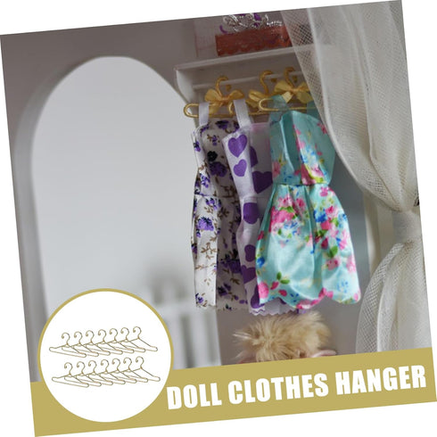 20pcs Coat Hangers Miniature Little Doll Suit Small Doll Hangers Doll Dress Mini Hangers Ornaments Mini Doll Clothes Hangers Iron Wire Doll Small ...