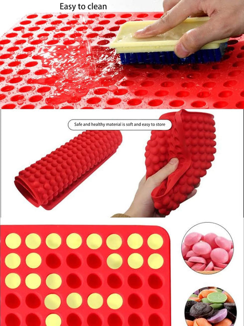 468-Cavity Mini Round Silicone Mold,Chocolate Drops Molds,Dog Treats Baking,Semi Sphere Gummy Candy Molds for Small Jelly, Cookie, Candy, Biscuit...