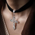 Sacina Gothic Cross Necklace, Zinc Alloy Black Cross Necklace, Halloween, Christmas Goth Jewelry Gift for Women (Silver Color Cross Choker)...