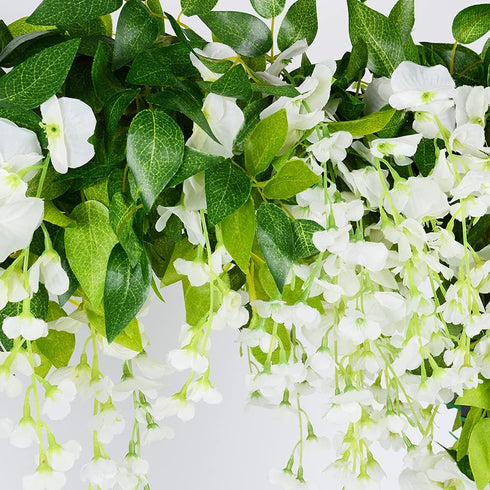 HANDIC Wisteria Garland 5pack 33Ft Artificial Fake Wisteria Vine Hanging Flowers Fake Vines Plants...