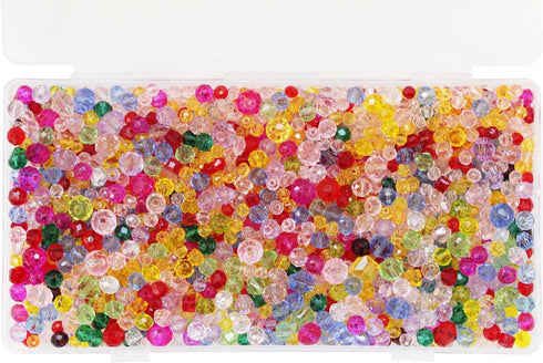 1600Pcs Crystal Beads, BetterJonny Glass Beads Assorted Crystal Faceted Beads Crystal Glass Beads Bulk for Bracelets, Necklace DIY Crafts Jewelry ...