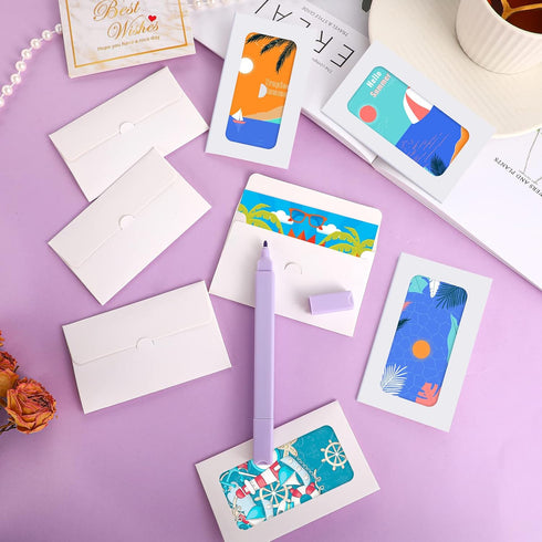 60 Pack Window Gift Card Envelopes Gift Card Sleeves Blank Gift Card Holders 3.9 x 2.4 Inch Envelopes for Gift Cards Greeting Card Mailing Envelop...
