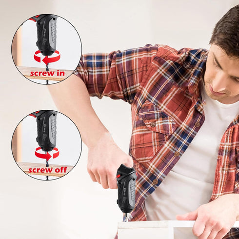 8 in 1 Electric Screwdriver Cordless Drill Rechargeable Set 3.6V Li-ion 3.5N·m Max Torque Electric Rotatable LED Light Screwdriver Multi-Angle Wor...