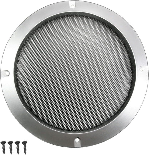 Fielect 2Pcs 6.5" Speaker Grill Cover Mesh Decorative Circle SubWoofer Grill Cover Guard Protector Cover Audio Accessories Metal Trim Silver with ...