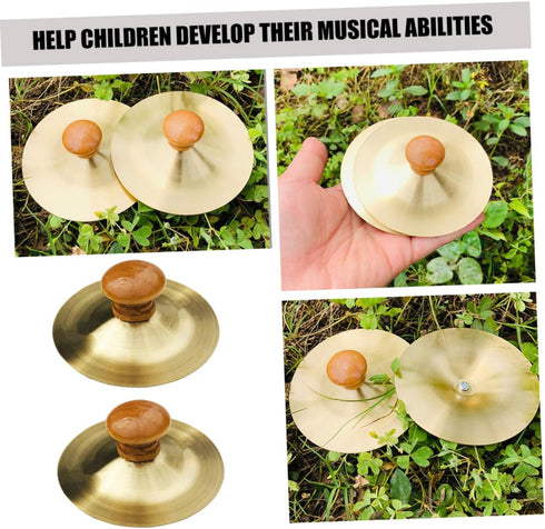 4pcs Children's Percussion Instrument Mini Cymbals Mini Hand Bells Small Cymbals Kids Mini Cymbal Brass Cymbals Copper Cymbals Hand Cymbals Toys M...