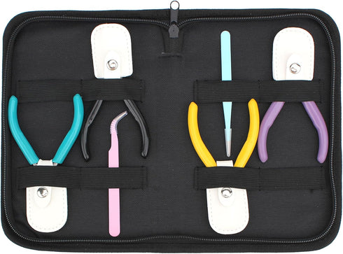 Alfie Home - Ellery 4 Pieces Pliers and 2 Pieces Tweezers Jewelry Tools Kit Set with Case, for Jewelry Beading DIY Repair Making Accessories Suppl...