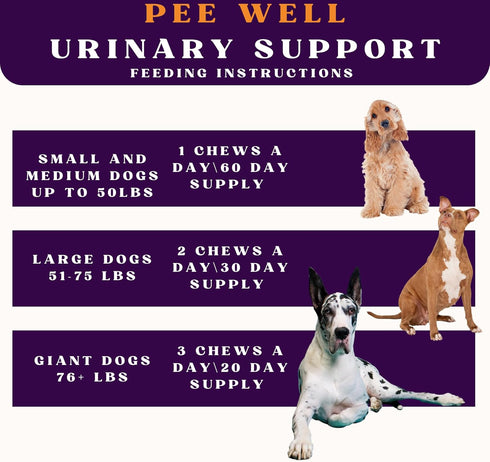 Pee-Well Urinary & Bladder Support Chews with Cranberry, Promotes Urinary Tract Health for Dogs, Help Maintain Overall Health, 60 Soft Chews...