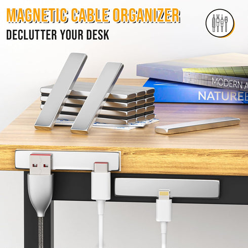 FINDMAG 12Pack Rare Earth Neodymium Magnets, Strong Magnets Heavy Duty Bar Magnets with Double-Sided Adhesive, Powerful Bar Magnets for Fridge, Ga...