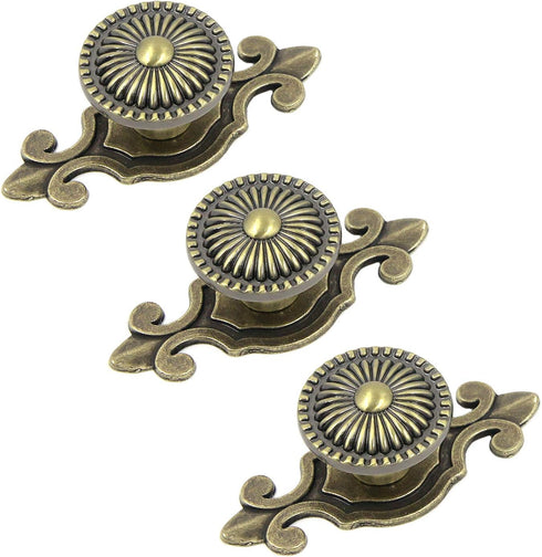 MY MIRONEY Antique Bronze Cabinet Knobs with Backplates Zinc Alloy Drawer Pulls Handles Mushroom Shaped Furniture Pull Dresser Cupboard Door Knob ...