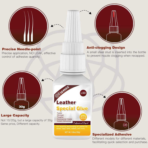 30g Leather Glue, Special Fabric Adhesive for Leather craft, Shoe Repair, Furniture Upholstery, DIY | Strong Bonding Permanent Clear Washable for ...
