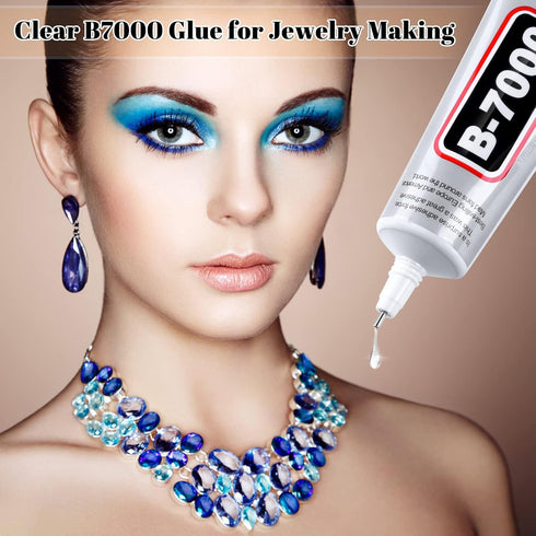 B7000 Glue with Rhinestone Applicator Kit, Clear B-7000 Glue with Precision Tip Art Dotting Stylus Pens Super Glue Adhesive for Phones Repair Jewe...