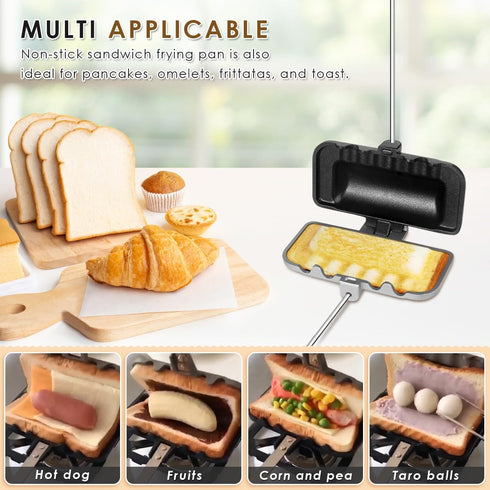 4w1h Sandwich Maker, Breakfast Sandwich Maker, Hot Dog Toaster, Grilled Cheese Maker Nonstick Sandwich Maker Flip Grill Pan for Breakfast Pancakes...