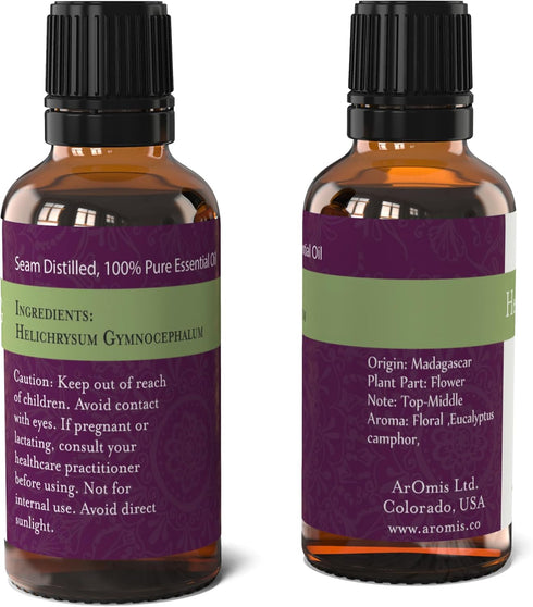 ArOmis Helichrysum Gymnocephalum Essential Oil - Organic - 100% Pure Premium Grade Oil - 10mL (.34 Fl Oz) - for Aromatherapy Diffusers -...