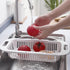 MineSign Extendable Over the Sink Colander Fruits and Vegetables Drain Basket Adjustable Food Strainer Sink Washing Basket for Kitchen (Blue)...