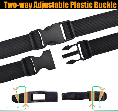 Buckle 1" Wide Inside, Quick Side Release Buckle for 1 inch/25mm Webbing Straps, Heavy Duty Plastic Buckles Dual Adjustable No Sewing Clips for Bo...