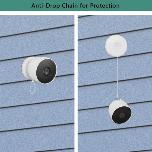 Anti Theft Security Chain Anti Drop Mount Compatible with Google Nest Cam Outdoor(Battery) Camera, 4 Pack (Cam Not Included)...