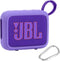 for JBL Go 4 Waterproof Bluetooth Speaker Silicone Cover Case, Portable Silicone Travel Case with Carabiner, Protective Skin Case (Purple Case) - ...