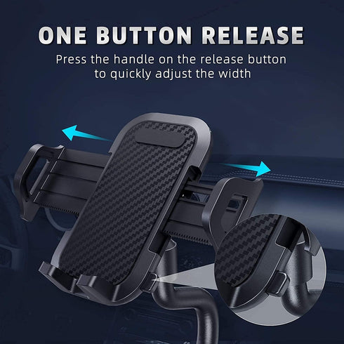 Cup Phone Holder for Car, Car Cup Holder Phone Mount with 360° Rotation Adjustable Long Gooseneck, Car Phone Holder Mount for All Smartphones Cup ...
