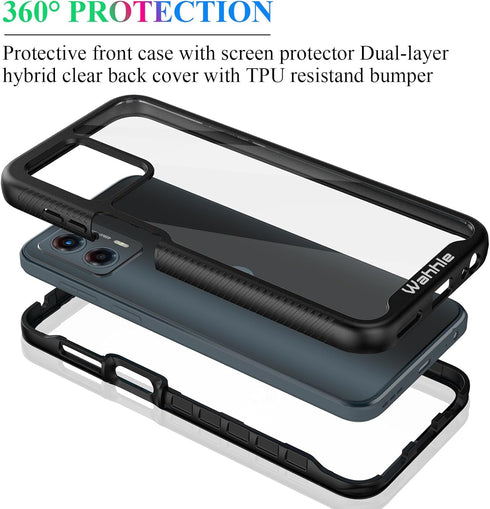 wahhle for Moto G 5G 2023 Case, Moto G Power 5G 2023 Case, Built in Screen Protector Full Body Shockproof Slim Fit Bumper Protective Phone Cover f...