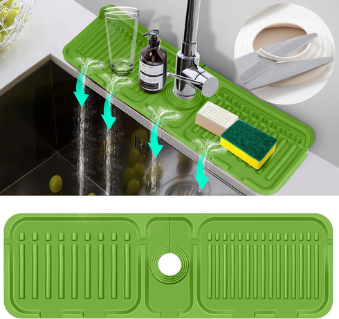 Sink Splash Guard Protects Against Water Splash, Kitchen Sink Area Splash Guard, Faucet Drain Pad Keep Countertop Cleaning and Drying,17.5 inch (G...
