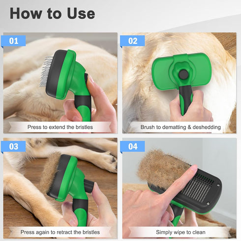 Self Cleaning Shedding Brush for Dogs & Cats, Skin Friendly Cat Brush, Dog Grooming Brush, Dog Brush for Shedding, Deshedding Brush, Puppy Brush H...