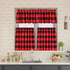 Cafe Curtains 36 inches Long Buffalo Plaid Kitchen Tiers 2 Panels Rod Pocket Gingham Check Short Small Window Curtains Bathroom Red & Black...