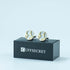 World Map Cufflinks - 3D Cut Stainless Steel with Gold Accents (Cufflinks Box Included)...