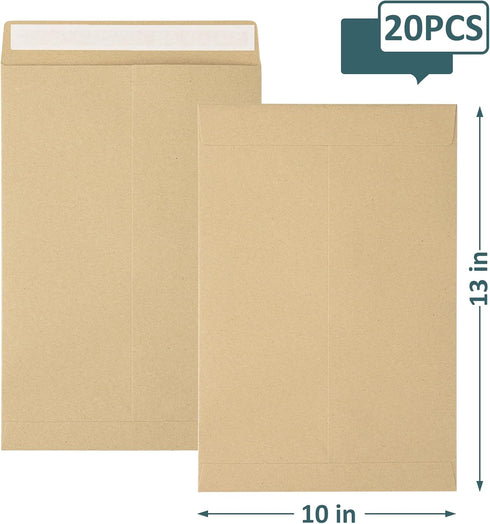 20Pcs 10x13 Self Seal Catalog Envelopes, Mailing Envelopes, Printable Manilla Envelopes, Security Envelopes Peel and Seal, Large Envelopes for Inv...