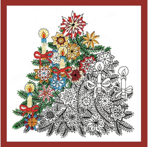 Design Works Crafts CTree Design Works Zenbroidery Fabric 10x10 ChristmsTree......