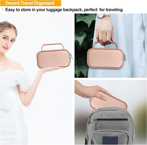 Carrying Case Compatible with Asthma Inhaler Spacer for Kids and Adults, Ventolin Masks Inhaler Spacer Holder, Asthma Travel Organize Bag, Rose Go...