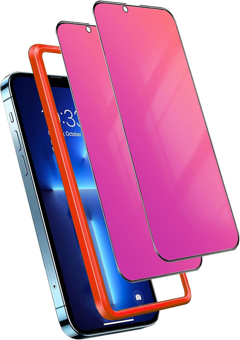 Compatible with iPhone 14 Compatible with iPhone 13 Pro and Compatible with iPhone 13 Privacy Screen Protector 2 PACK 25 Degree Anti Spy Tempered ...
