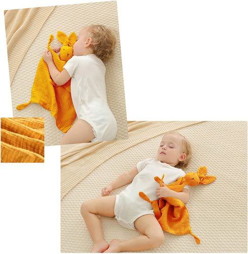 ZIGJOY Bunny Lovey Muslin Cotton Baby Security Blanket Soft Breathable Lovies for Babies Gifts for Newborn Infant Toddler Boys and Girls, Grey...