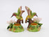 Fine Porcelain Hummingbird with Apple Cherry Blossom Flowers Taper Candle Holder Pair Figurine, 3-5/8" H...